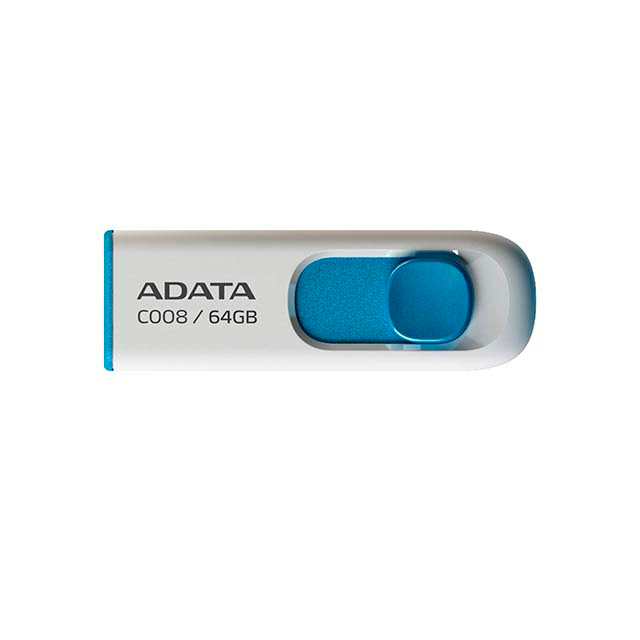 MEMORIA USB ADATA C008 BLANCO/AZUL 64GB