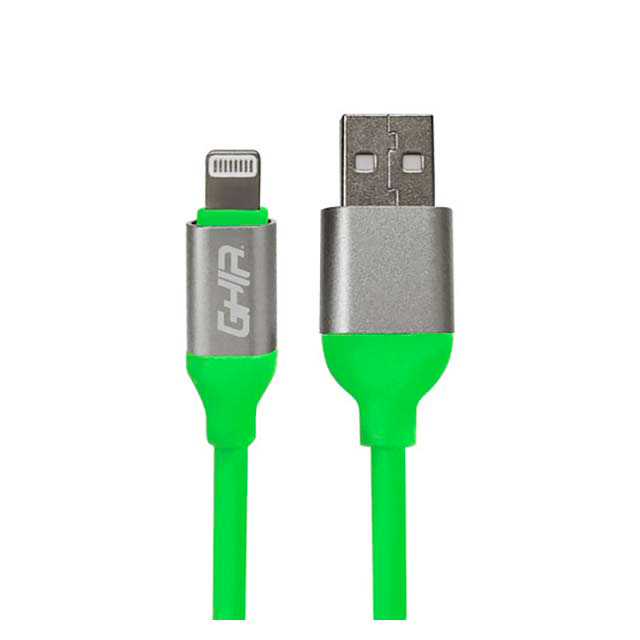 Cable usb - lightning ghia 1m verde