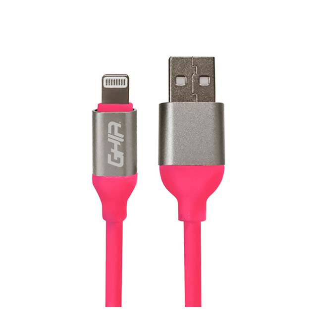 Cable lightning GHIA 1 metro rosa