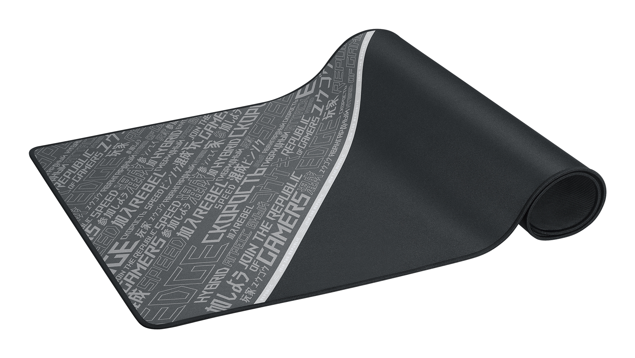 Mousepad Asus ROG Sheath BLK, Tela + Goma, 90cm x 44cm x 3mm, Bordes Cosidos, Color Negro/Gris - imagen 4
