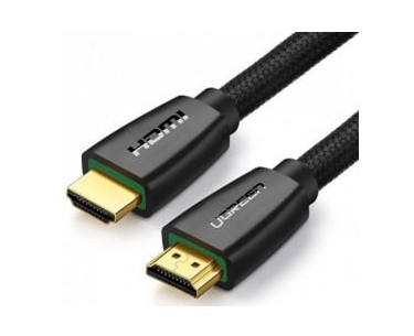 Cable de Video 2m HDMI a HDMI 2.0 Ugreen 40410, 4K 60Hz, Nylon Trenzado, Color Negro - imagen 2