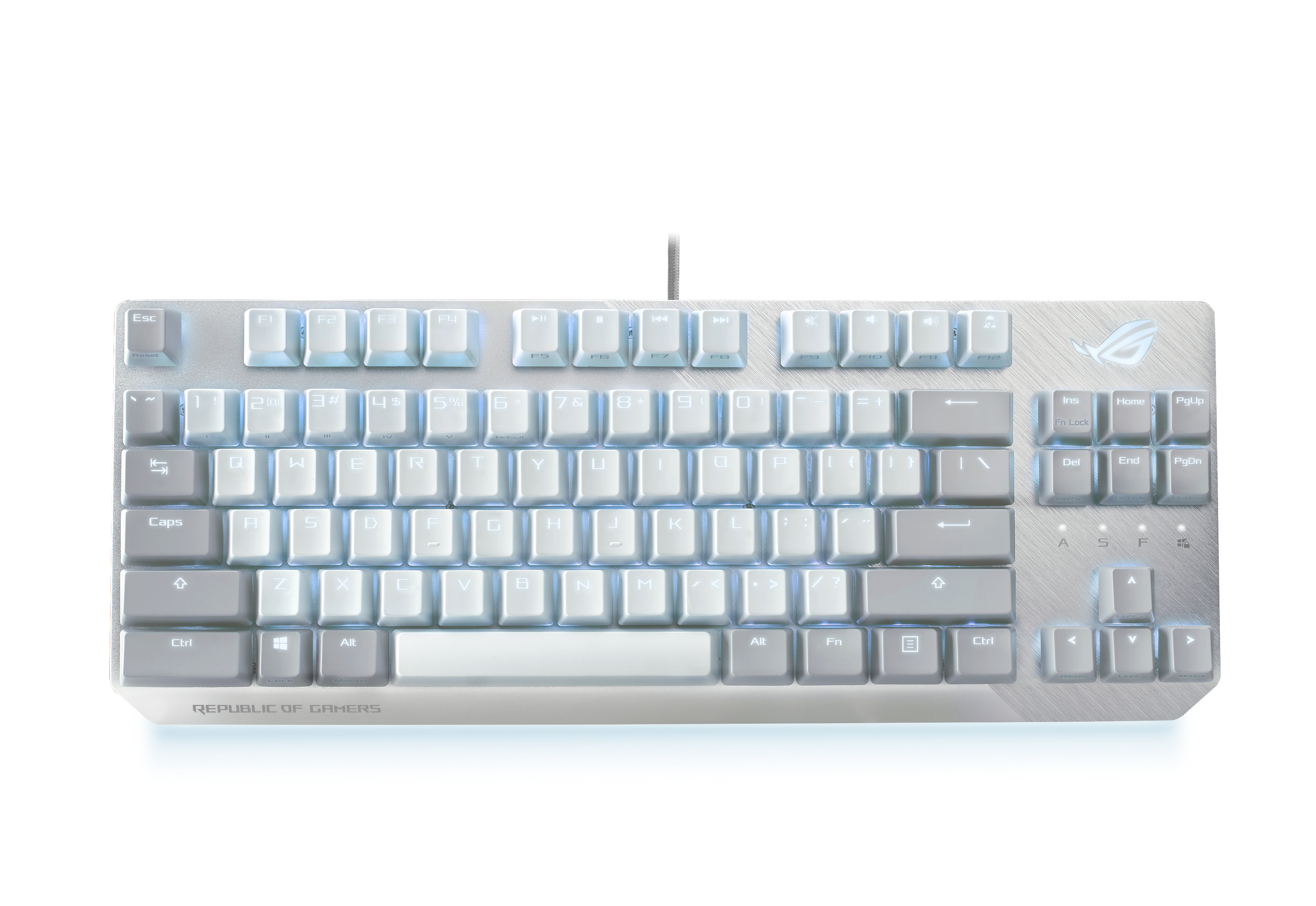 Teclado Alámbrico ASUS ROG Strix Scope NX TKL, TKL, Switches Rojos, RGB, Color Blanco, Ingles
