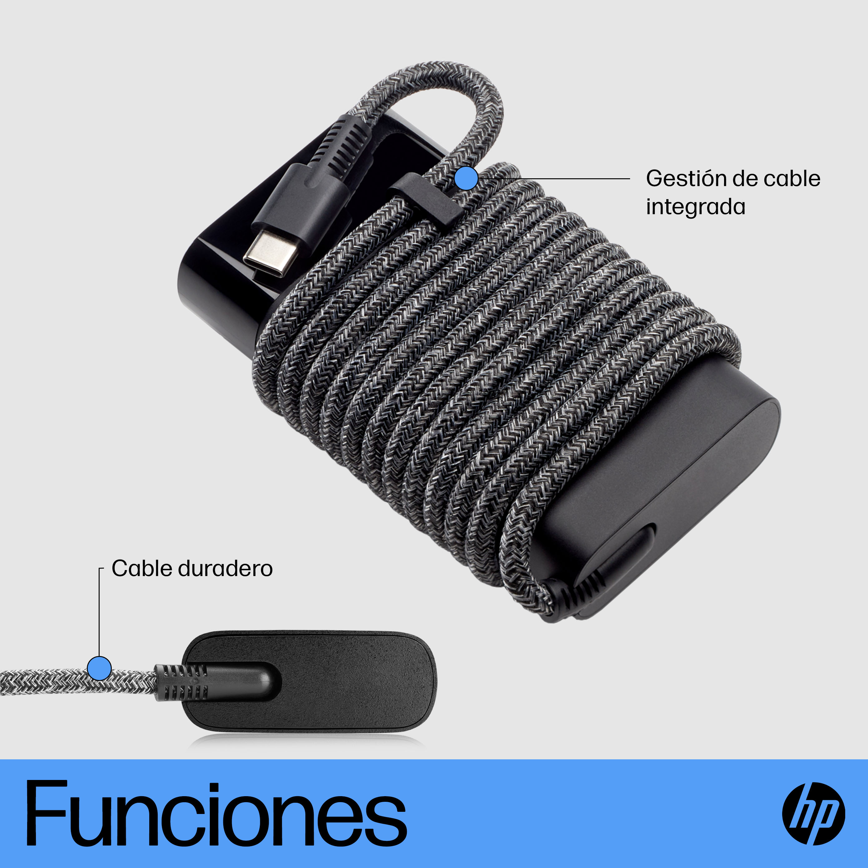 Cargador para Laptop Original HP 671R3AA, 65W, USB-C PD, Cable 1.8m, para laptops y tablets USB-C - imagen 2