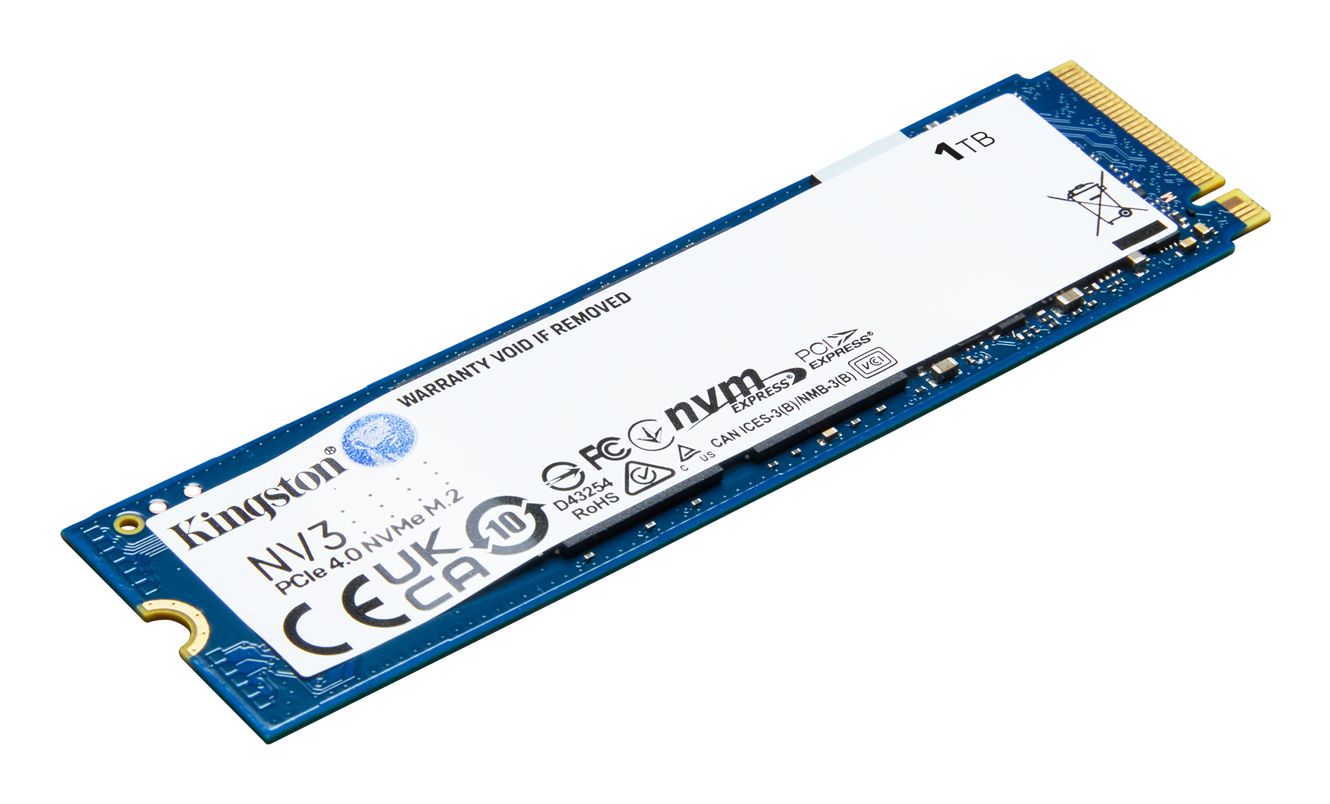 SSD M.2 NVMe PCIe 4 1TB Kingston NV3, Lectura 6000MB/s Escritura 4000MB/s. SNV3S/1000G