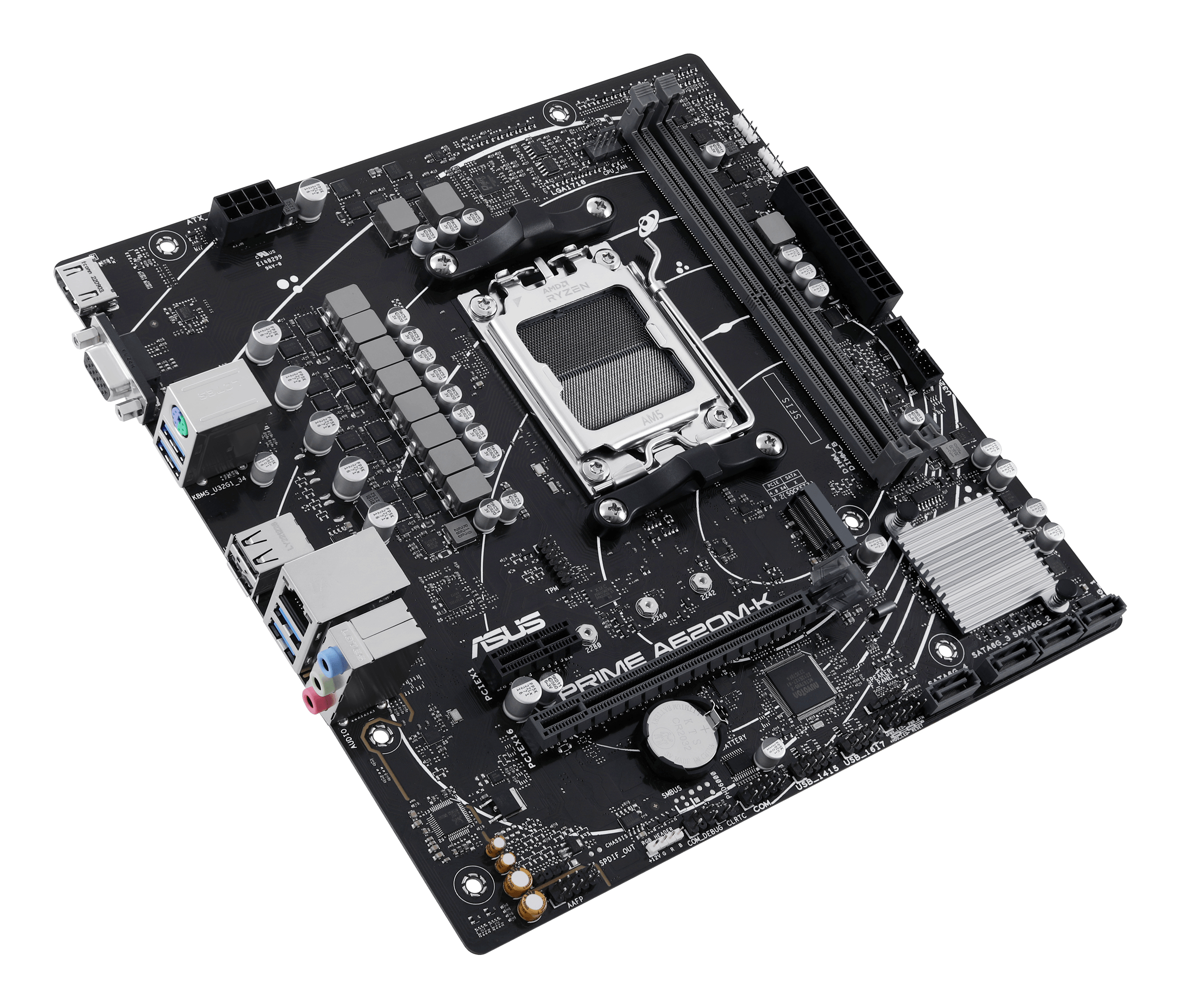 Motherboard AM5 Micro-ATX Asus PRIME A620M-K, 96GB RAM DDR5 Max, 1 M.2 PCIe 4