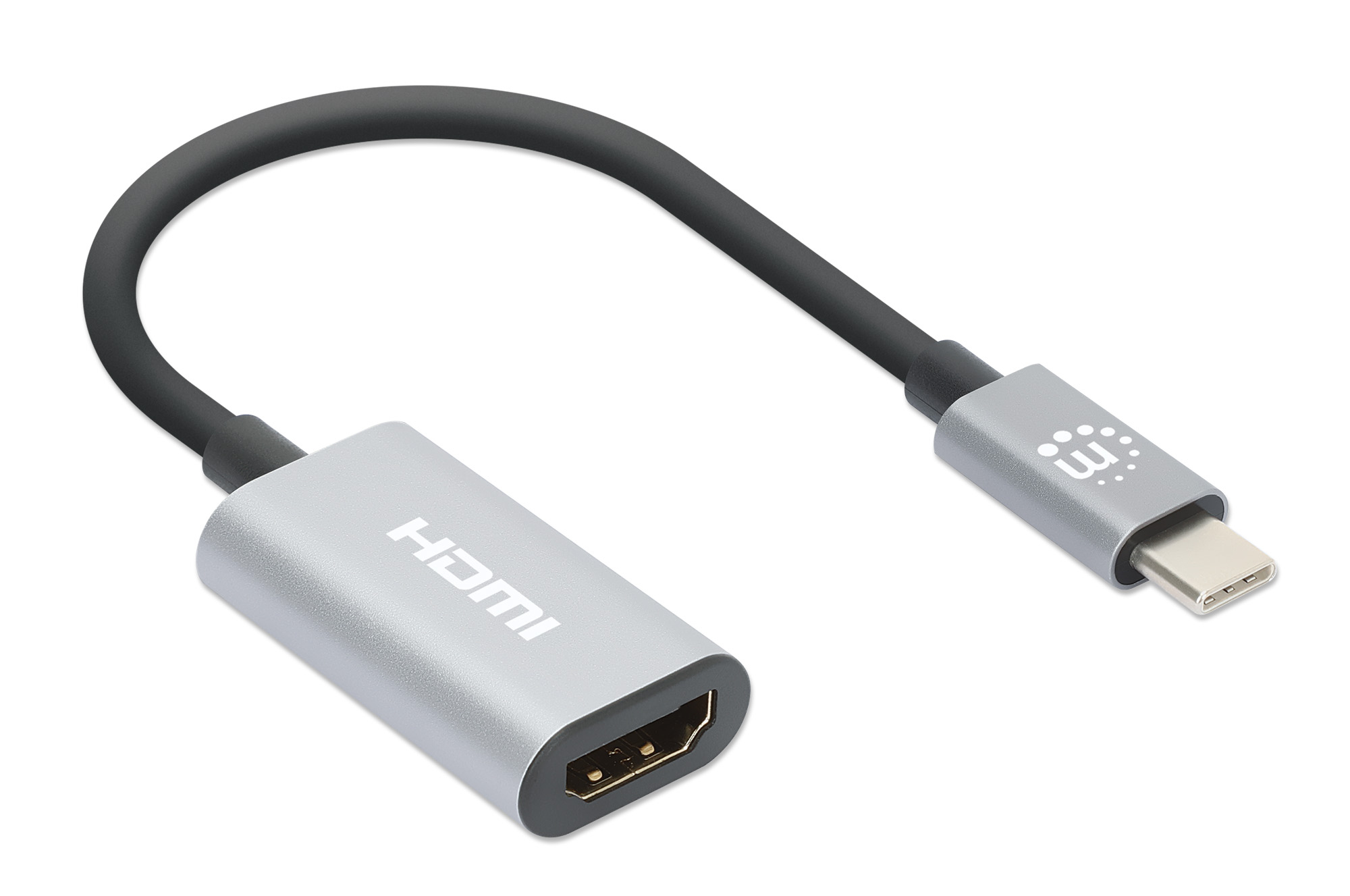 Convertidor de Video USB-C a HDMI Manhattan 153973, 4K 60Hz, Color Gris