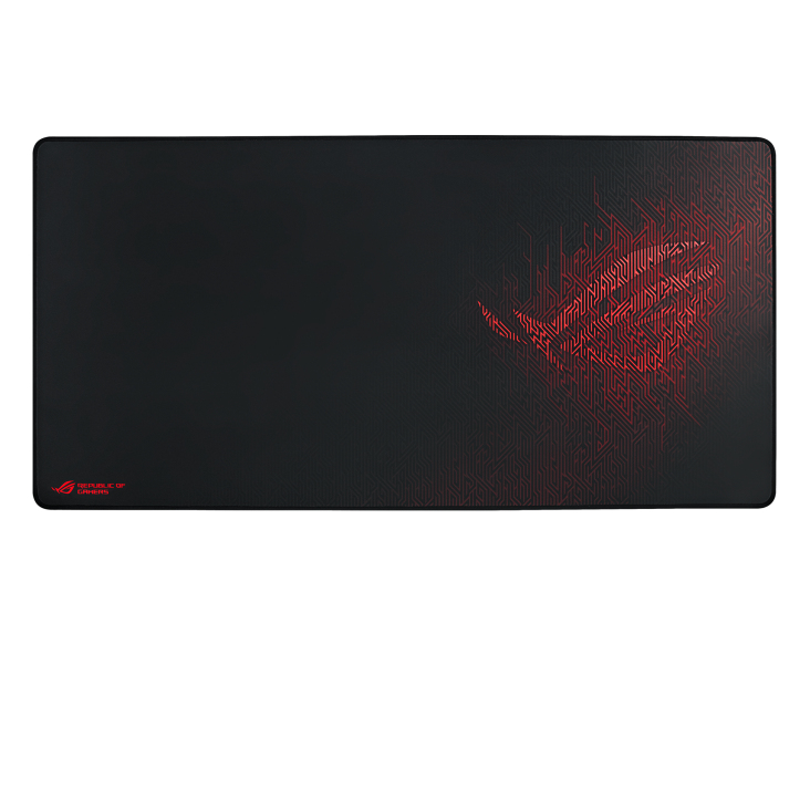 Mousepad Asus ROG Sheath NC01, Tela + Goma, 90cm x 44cm x 3mm, Bordes Cosidos, Color Negro - imagen 1