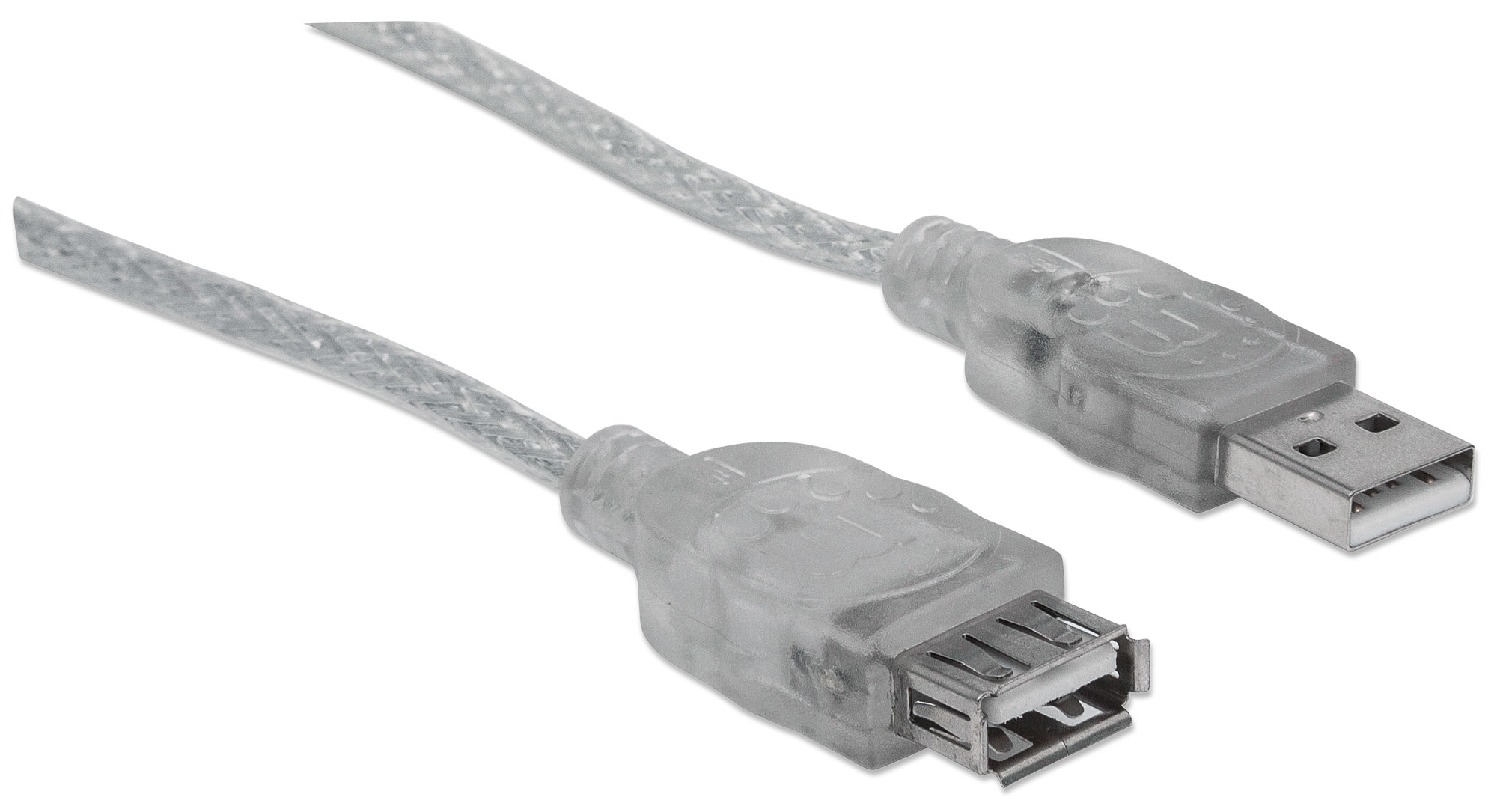 Extensión USB-A 2.0 Macho a Hembra 4.5m Manhattan 340502, 480Mbps, Color Plata Translucido - imagen 2