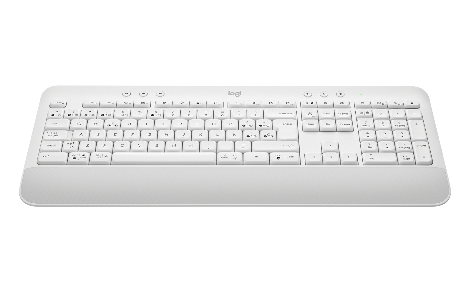 Teclado Inalámbrico Logitech Signature K650, RF 2.4GHz + Bluetooth, Color Blanco, Español