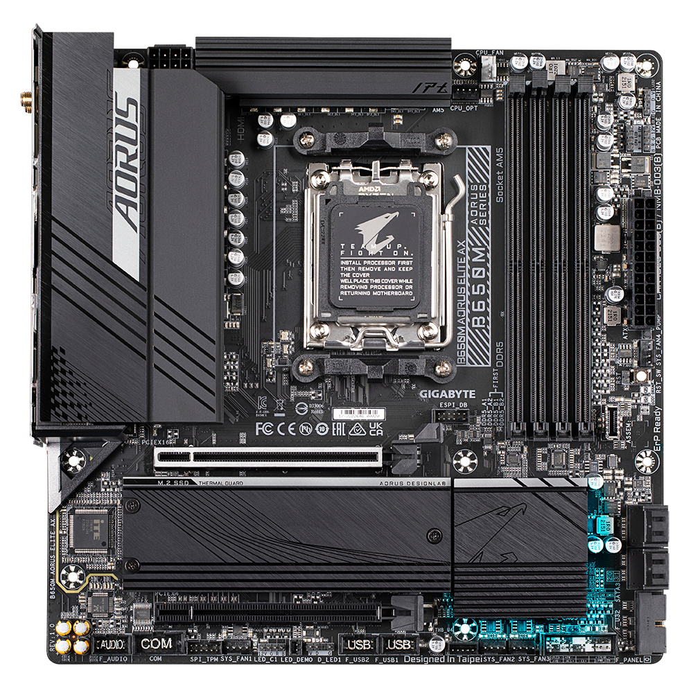 Motherboard AM5 Micro-ATX B650M AORUS Elite AX, 256GB RAM DDR5 Max, 1 M.2 PCIe 5 + 1 M.2 PCIe 4, Wi-Fi 6E + BT 5.3 - imagen 5