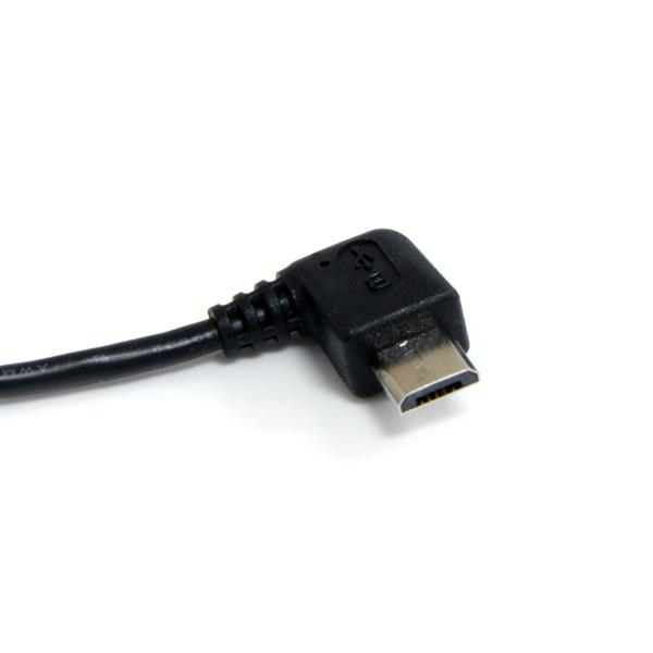Cable USB-A 2.0 a Micro-USB 2.0 0.9m Startech UUSBHAUB3RA, 480Mbps, Punta Acodada, Color Negro - imagen 2