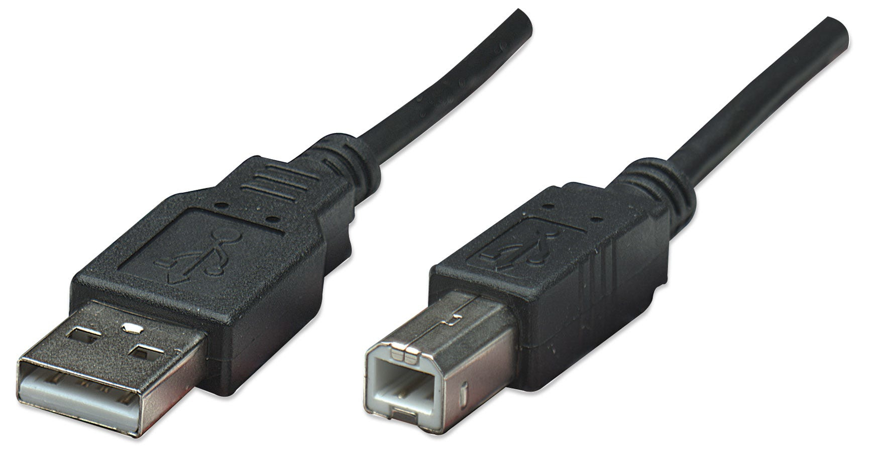 Cable USB-A 2.0 a USB-B 2.0 50cm Manhattan 374507, 480Mbps, Color Negro - imagen 1
