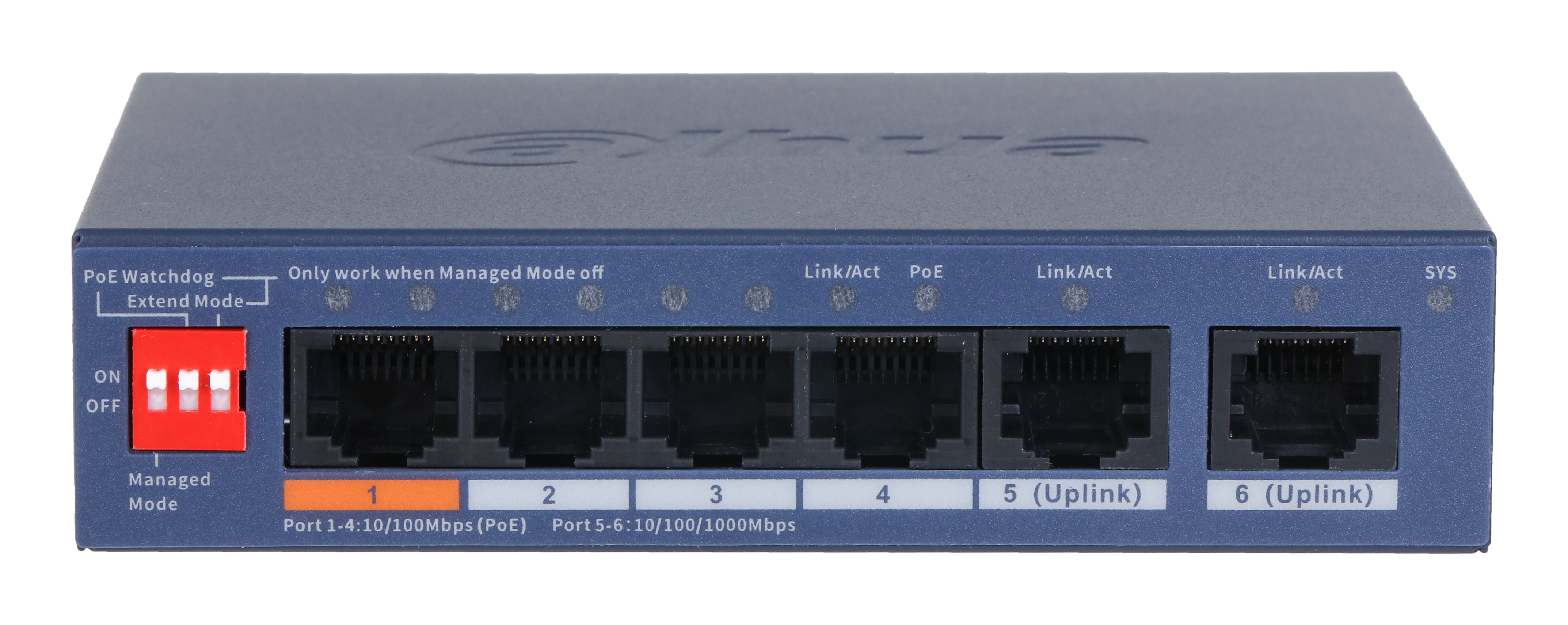 DAHUA 6-Puerto Cloud Managed Desktop Switch Con 4 Puerto Poe - imagen 2
