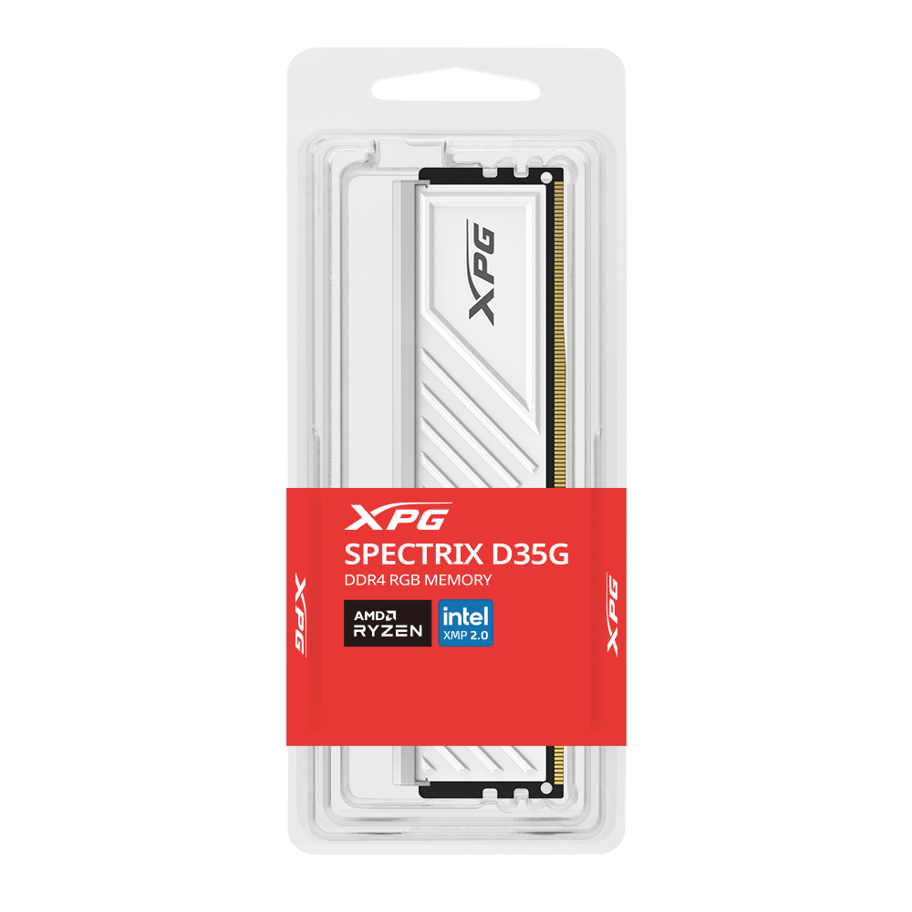 Memoria RAM DDR4 DIMM 16GB 3200MHz CL16 XPG SPECTRIX D35G RGB, Color Blanco. AX4U320016G16A-SWHD35G