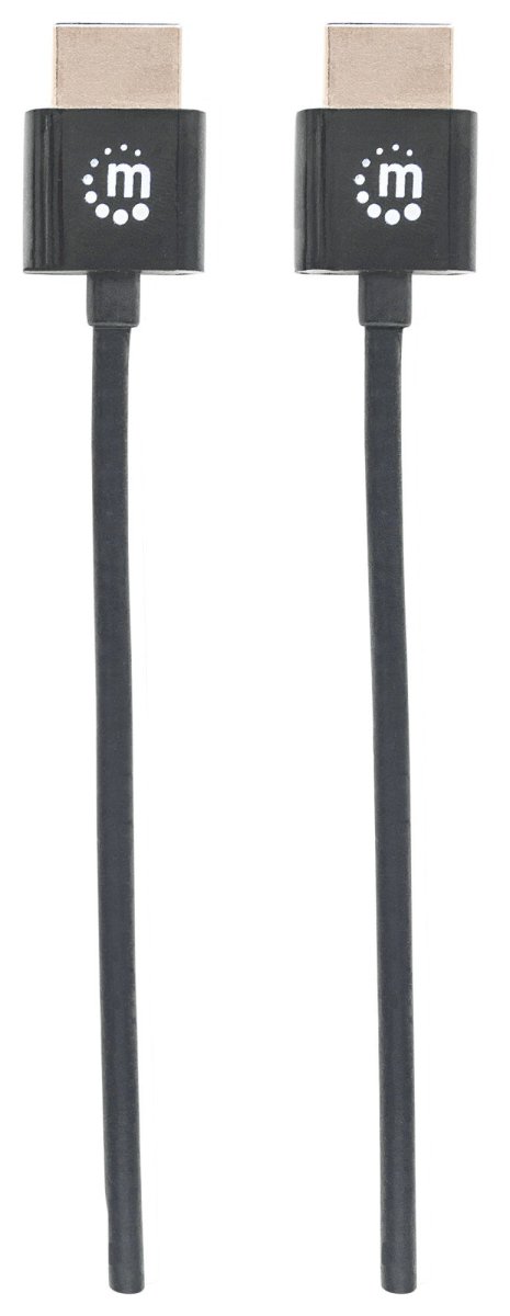 Cable de Video 1.8m HDMI a HDMI Manhattan 394369, 4K 60Hz, Cable Delgado, Chapado en Oro, Color Negro - imagen 4