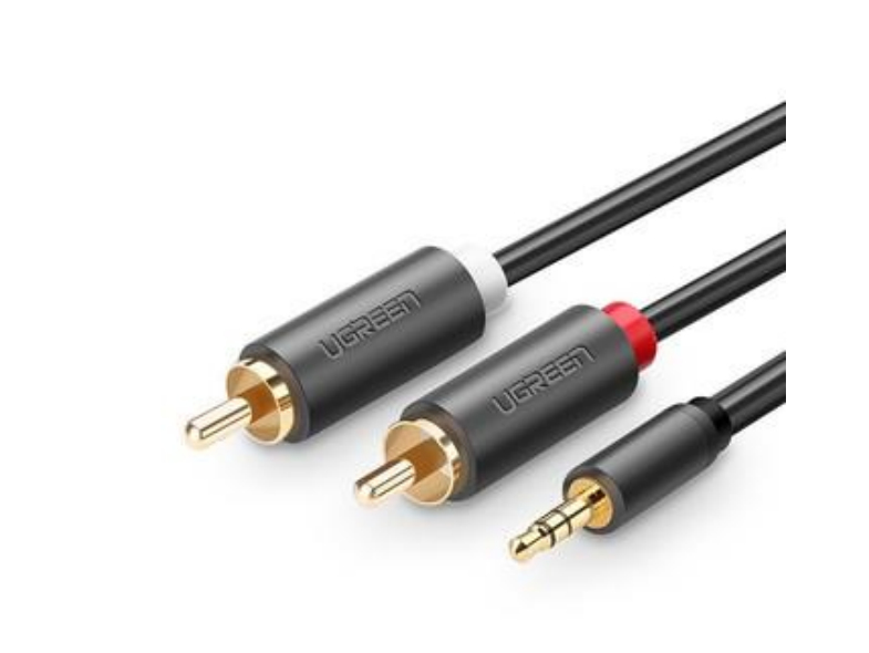 Cable Adaptador de Audio de 2 RCA a 3.5mm 3m, Ugreen 10512, Conectores chapados en oro - imagen 2