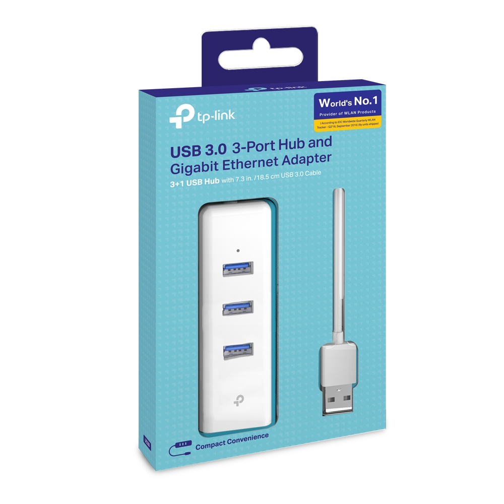Adaptador Ethernet Gigabit de USB-A a RJ45 TP-Link UE330, Hub USB 3.0 de 3 Puertos - imagen 4