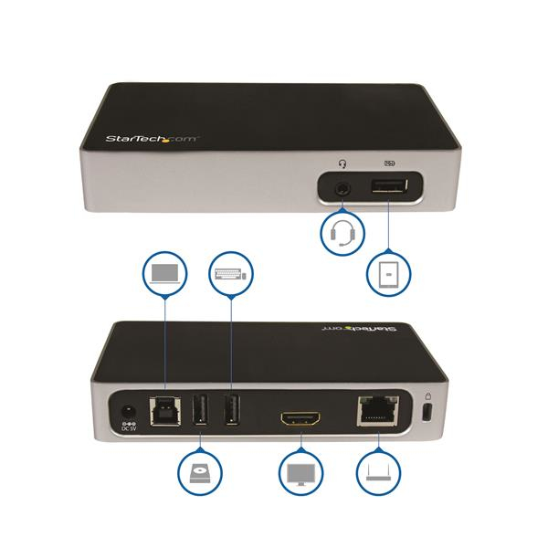 Docking Station HDMI a USB 3.0 para Laptops, Negro/Plata USB3VDOCKH StarTech.com - imagen 4