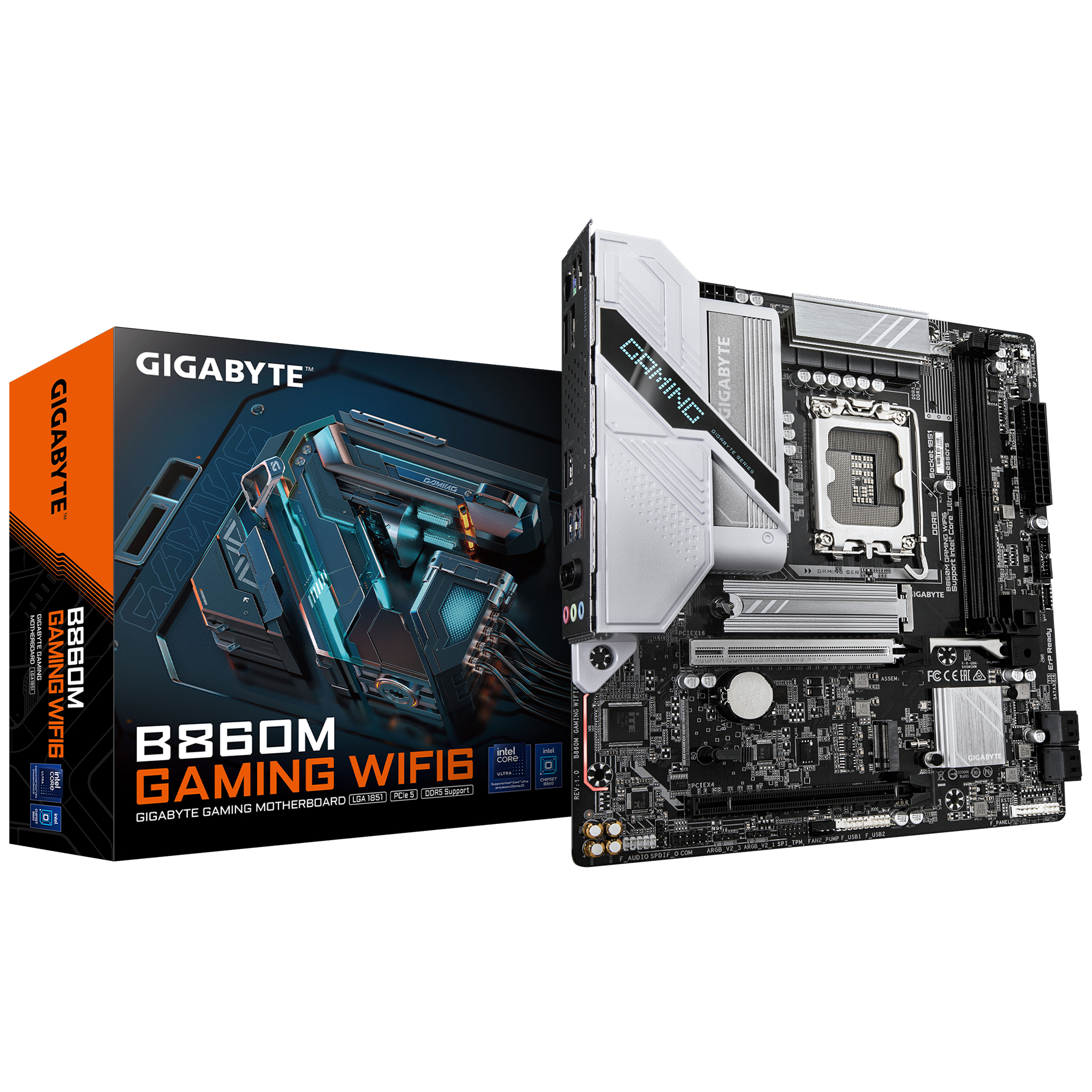 MotherBoard LGA1851 Micro-ATX Gigabyte B860M EAGLE P. WIFI6E, 256GB RAM DDR5 Max, 1 M.2 PCIE 5 + 1 M.2 PCIE 4, BT 5.2