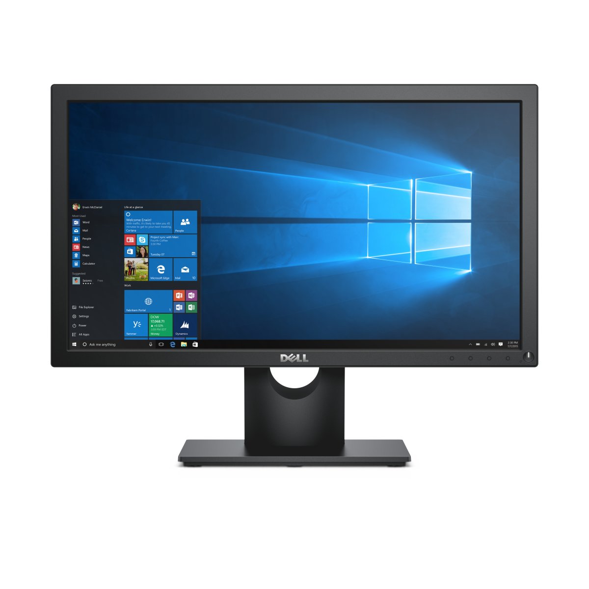 Monitor 19.5" 1600x900 60Hz 5ms, Dell E2016HV, Panel TN, 1 VGA, VESA 100mm. - imagen 1