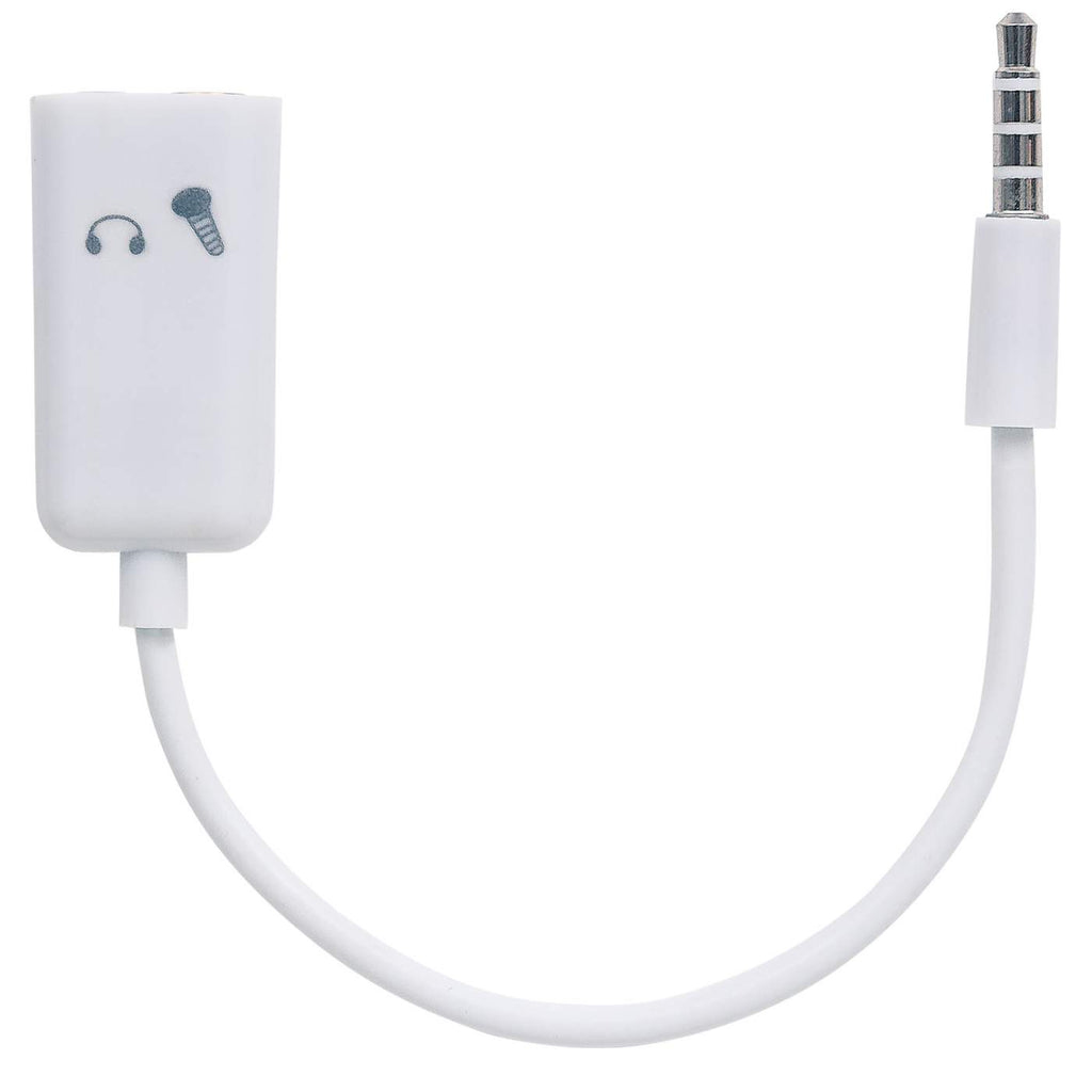 Adaptador de Audio Manhattan, de 3.5mm 4 polos macho a 2x 3.5mm 3 polos (audio y micrófono) hembra , color blanco.354561 - imagen 4