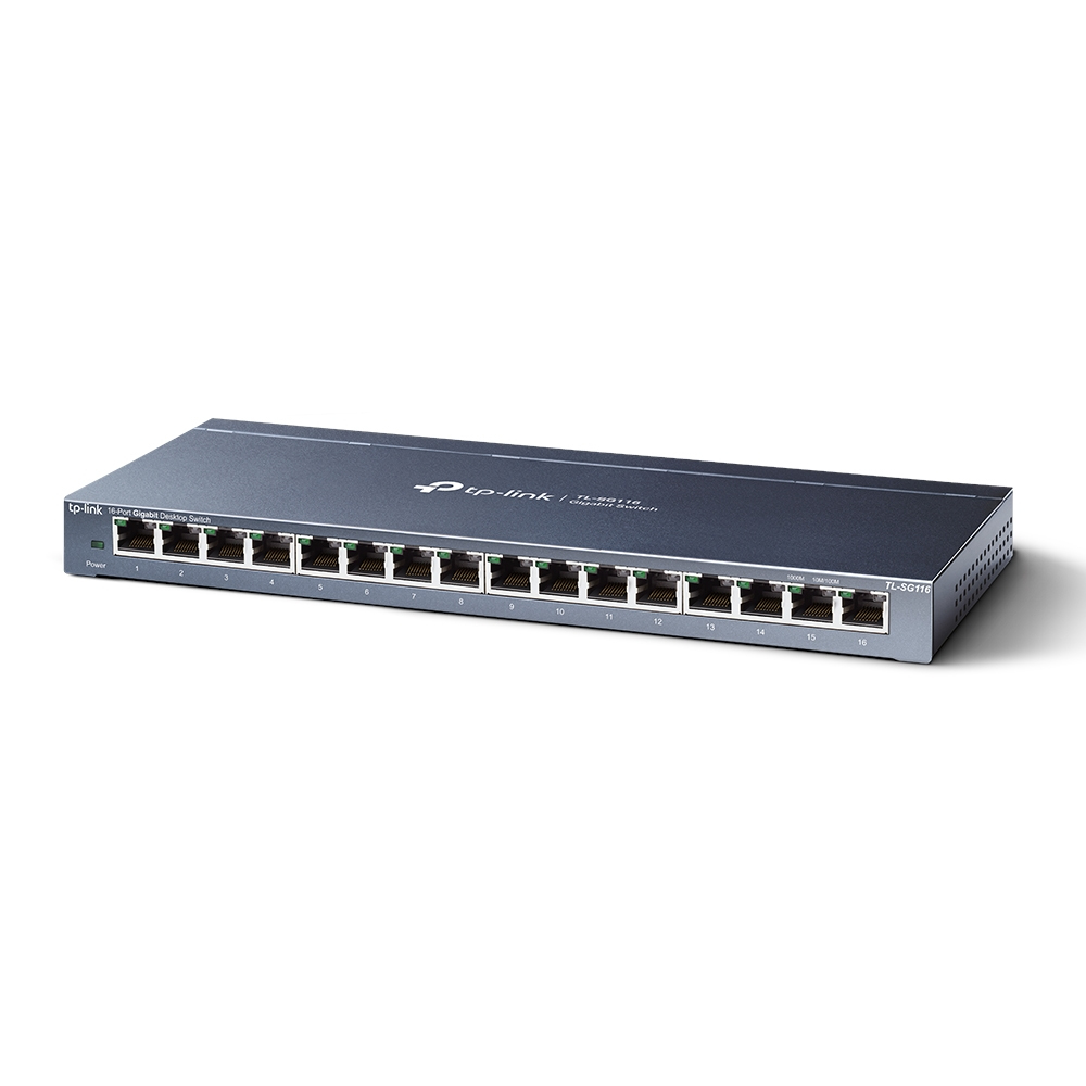 Switch 16 Puertos Gigabit p/Escritorio Tp-Link TL-SG116, Caja de Metal - imagen 2