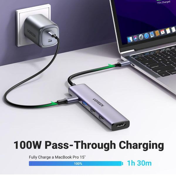 HUB Ugreen USB-C - usb 2.0, usb 3.0, HDMI, USB C, 15495 - imagen 2