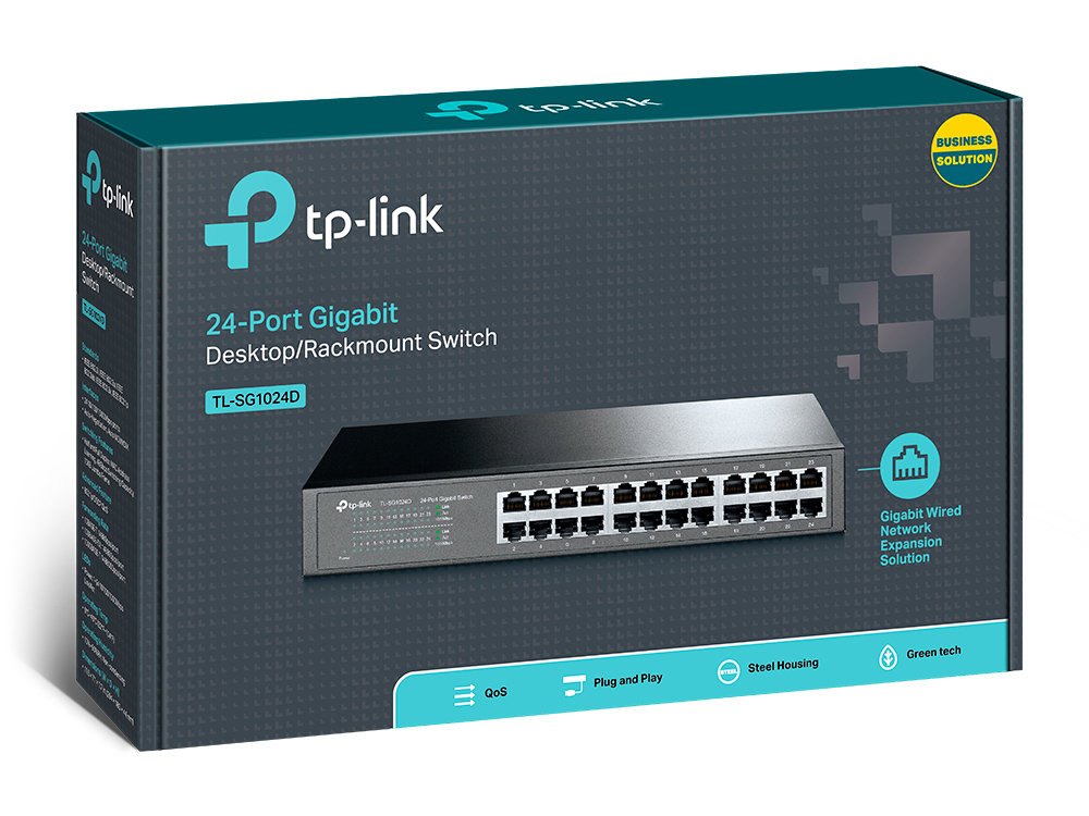 Switch 24 Puertos Gigabit p/Escritorio/Rack Tp-Link TL-SG1024D, Caja de Metal - imagen 4