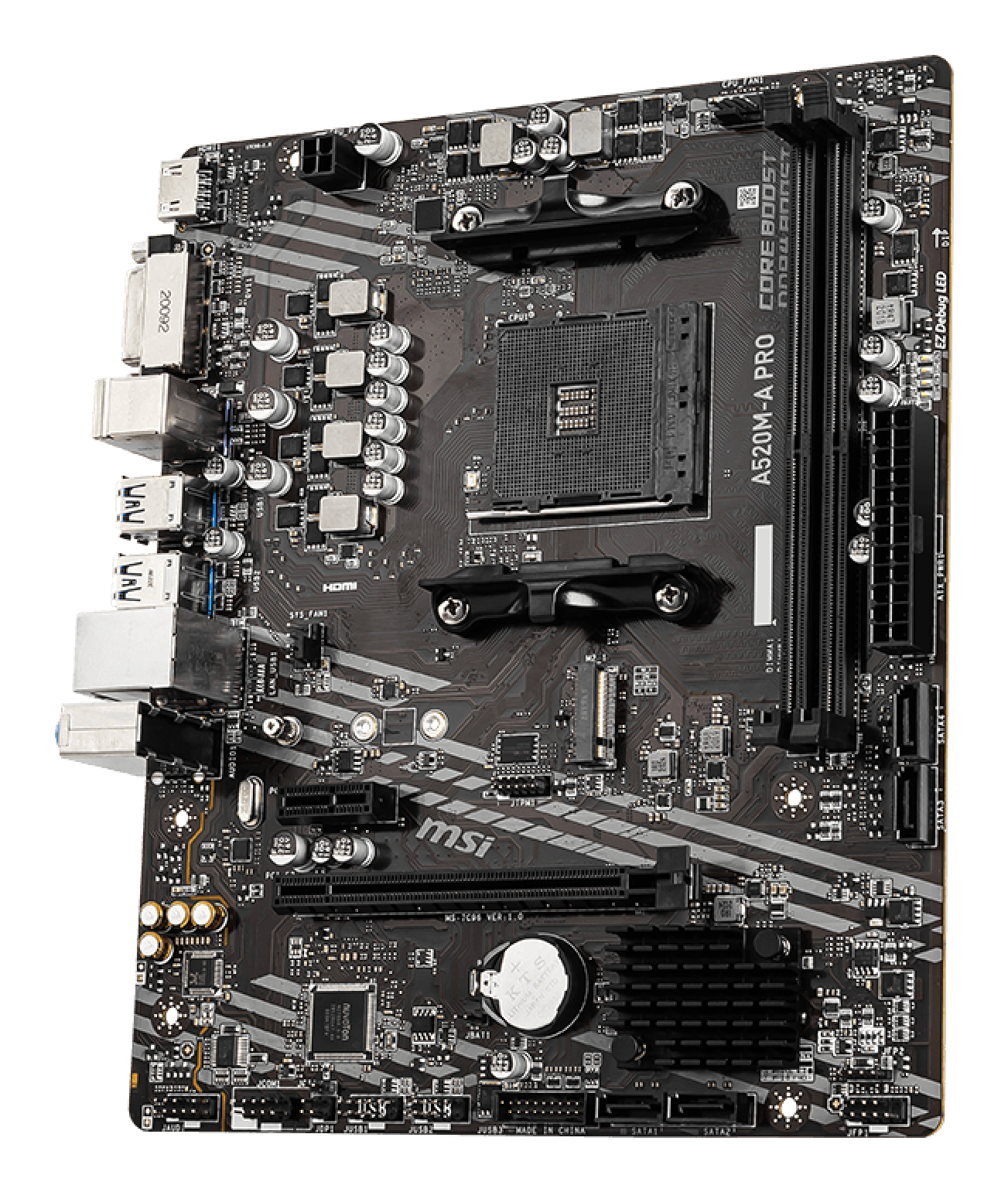 Motherboard AM4 Micro-ATX MSI A520M-A PRO, 64GB RAM DDR4 Max, 1 M.2 PCIe 3
