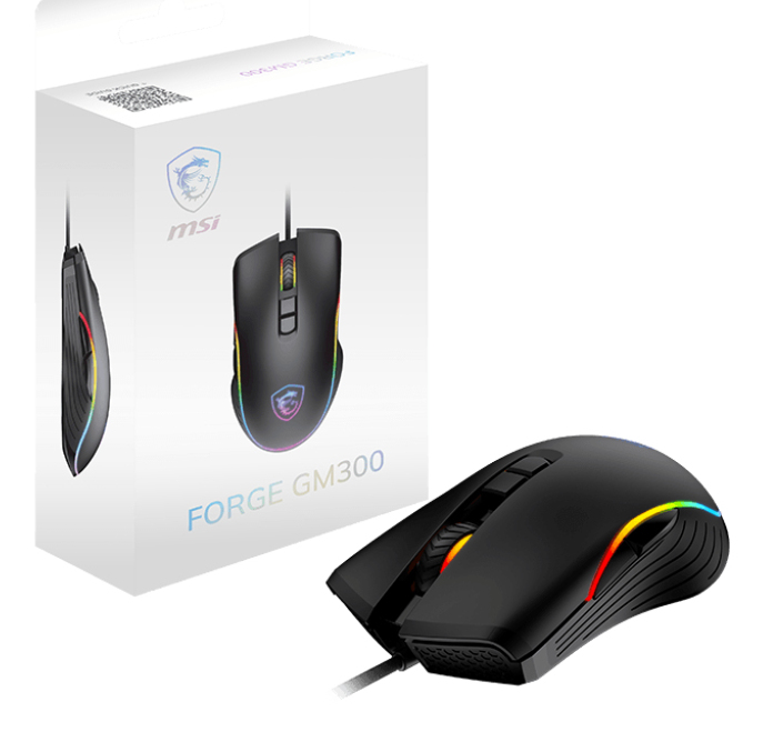 Mouse Alámbrico MSI Forge GM300, 7,200dpi, 7 Botones, RGB, Color Negro - imagen 5