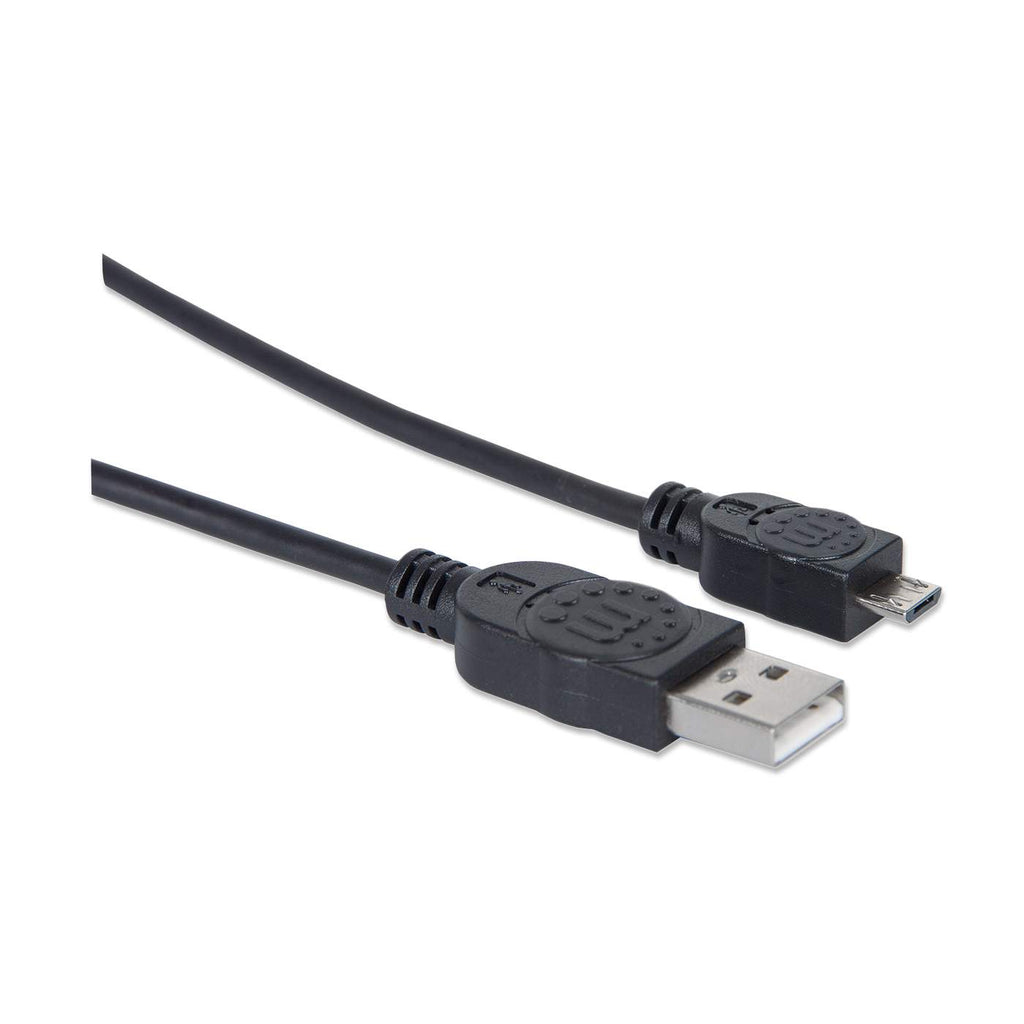 Cable USB-A 2.0 a Micro-USB 2.0 1.8m Manhattan 307178, 480Mbps, Color Negro - imagen 2