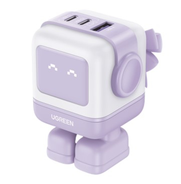 Cargador de Pared 65W Ugreen Nexode RG 35314, 2 USB-C + 1 USB-A, Color Lila - imagen 1