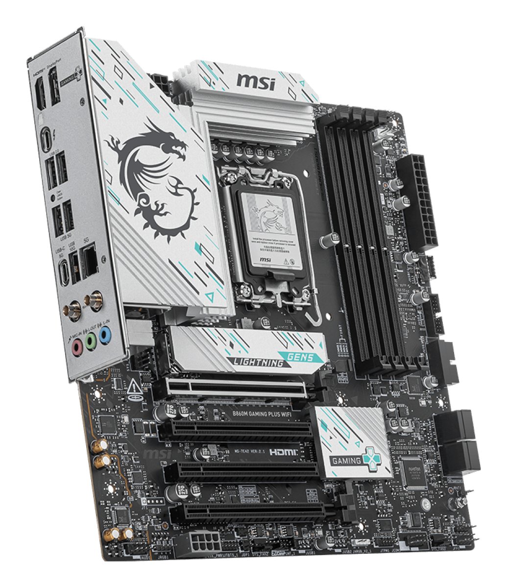 MotherBoard LGA1851 Micro-ATX MSI B860M GAMING PLUS WIFI, 256GB RAM DDR5 Max,1 M.2 PCIE 5 + 1 M.2 PCIE4,Wi-Fi 7 + BT 5.4 - imagen 4
