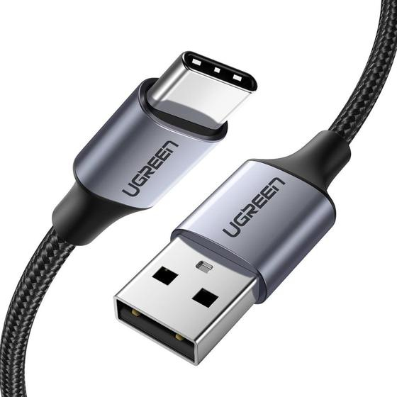 Cable USB-A a USB-C 1m Ugreen 60126, Hasta 3A, Carga Rápida QC 3.0, 480Mbps, Color Negro - imagen 1
