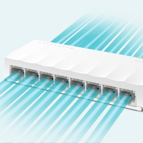 Switch 8 Puertos 10/100 p/Escritorio Tp-Link LS1008, Caja de Plástico, Color Blanco - imagen 5