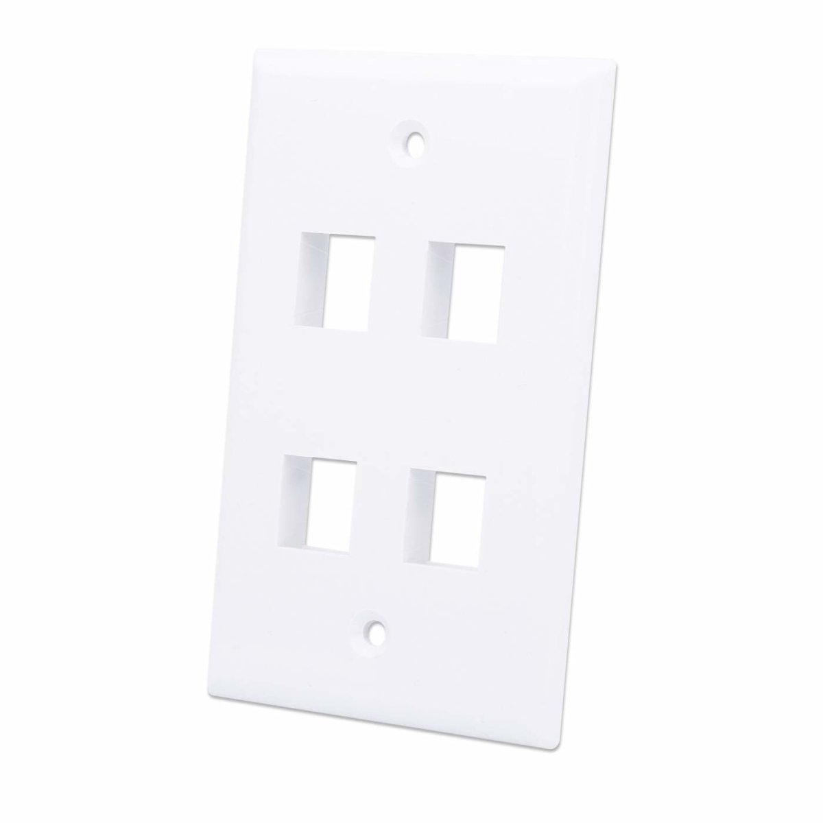 Tapa para Caja de Pared Intellinet 163316, 4 Puertos Keystone, Color Blanco - imagen 1