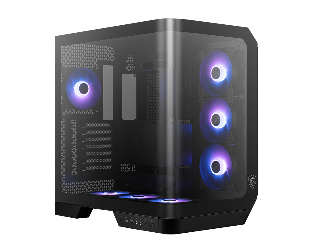 Gabinete ATX MSI MAG PANO 120R PZ, Incluye 7 Fans 120mm ARGB, Radiador 360mm Max, Color Negro - imagen 5