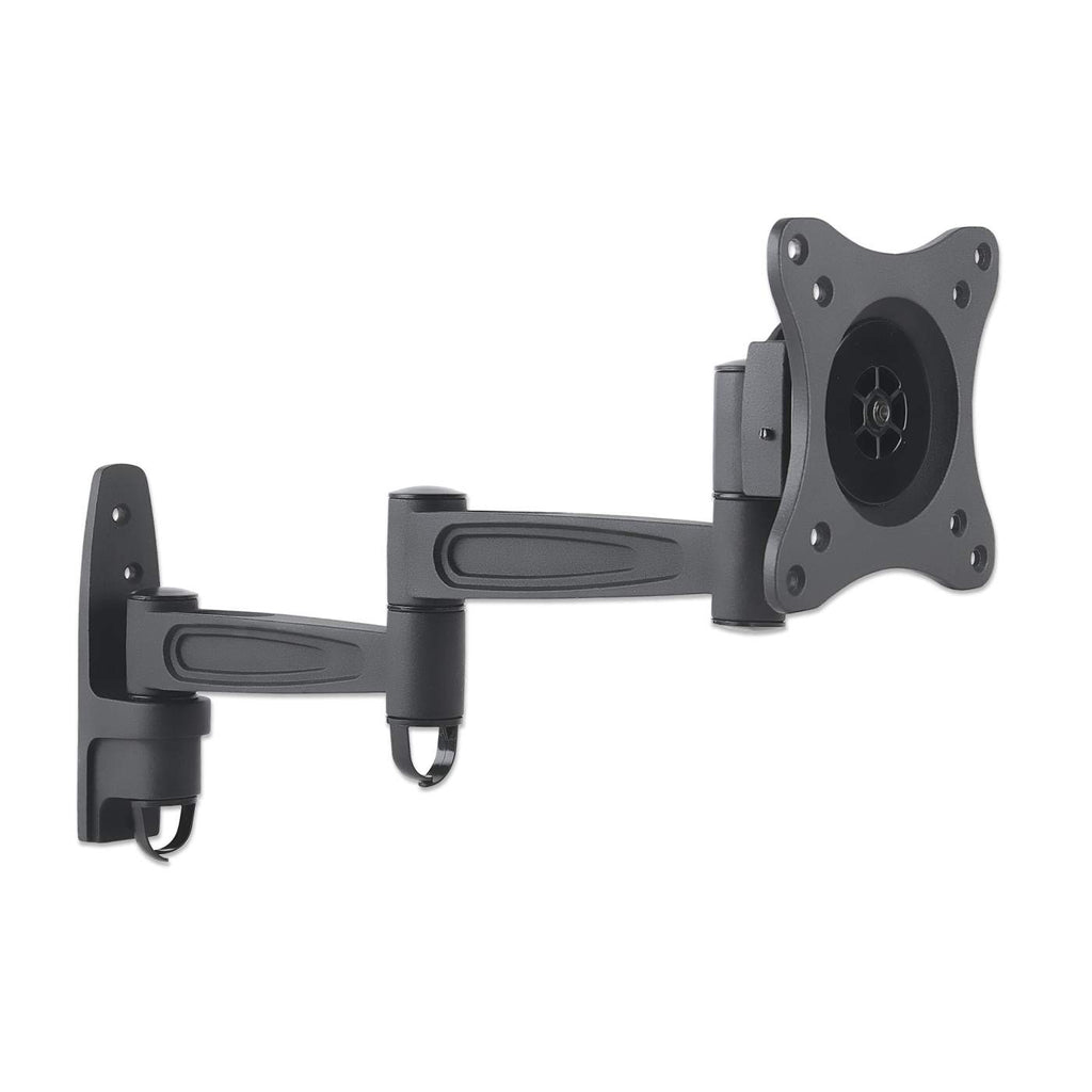 Soporte Articulado de pared para Monitor, Manhattan 423670, de 13" a 27", hasta 15kg, VESA 100x100 Max, Color Negro
