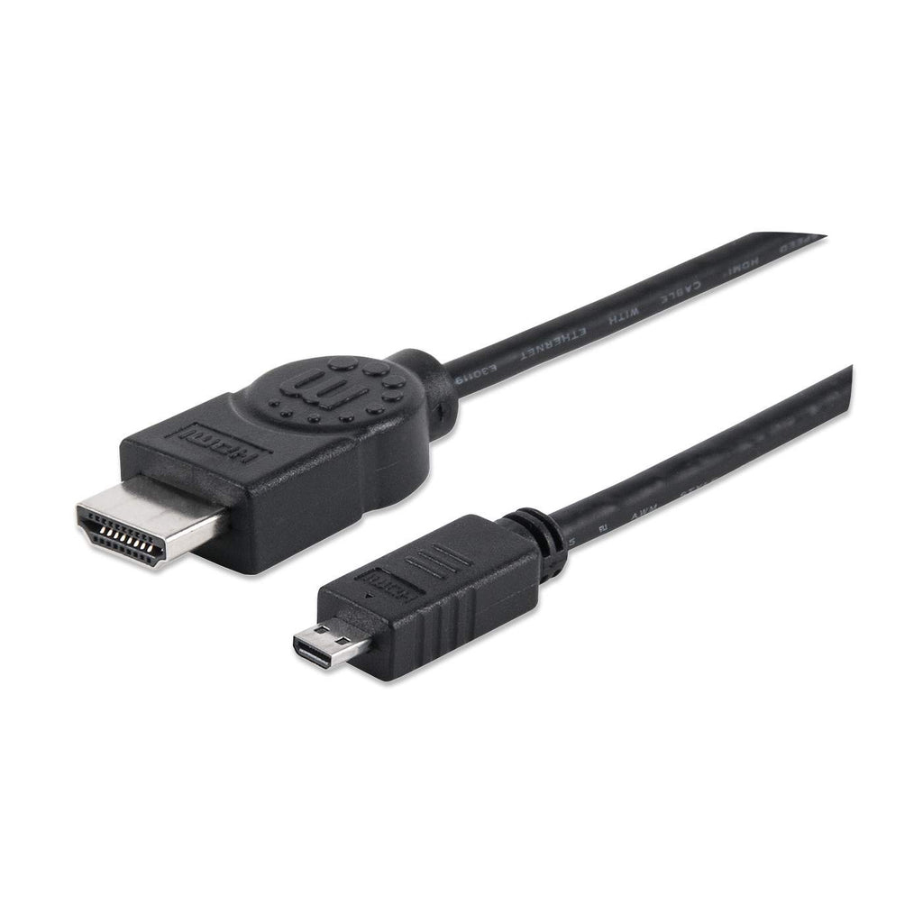Cable Adaptador de Video 2m HDMI a Micro HDMI Manhattan 324427, Hasta 4K 30Hz, Soporta 3D - imagen 1