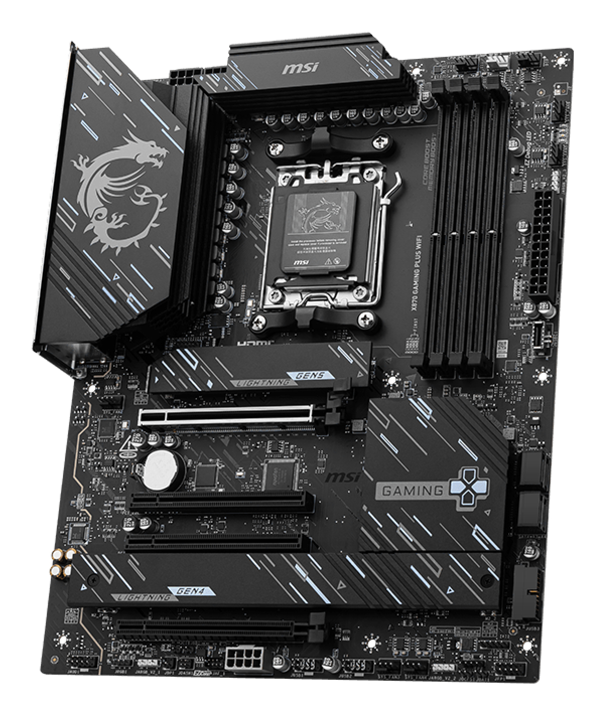Motherboard AM5 ATX MSI X870 GAMING PLUS WIFI, 256GB RAM DDR5 Max, 1 M.2 PCIe 5 + 2 M.2 PCIe 4, Wi-Fi 7 + BT 5.4