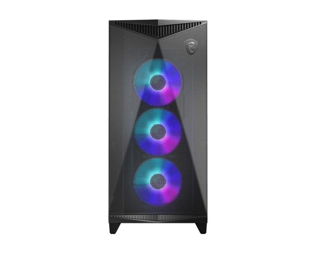Gabinete ATX MSI MPG GUNGNIR 300 AIRFLOW, Incluye 4 Fans 120mm ARGB, Radiador 360mm Max, Color Negro