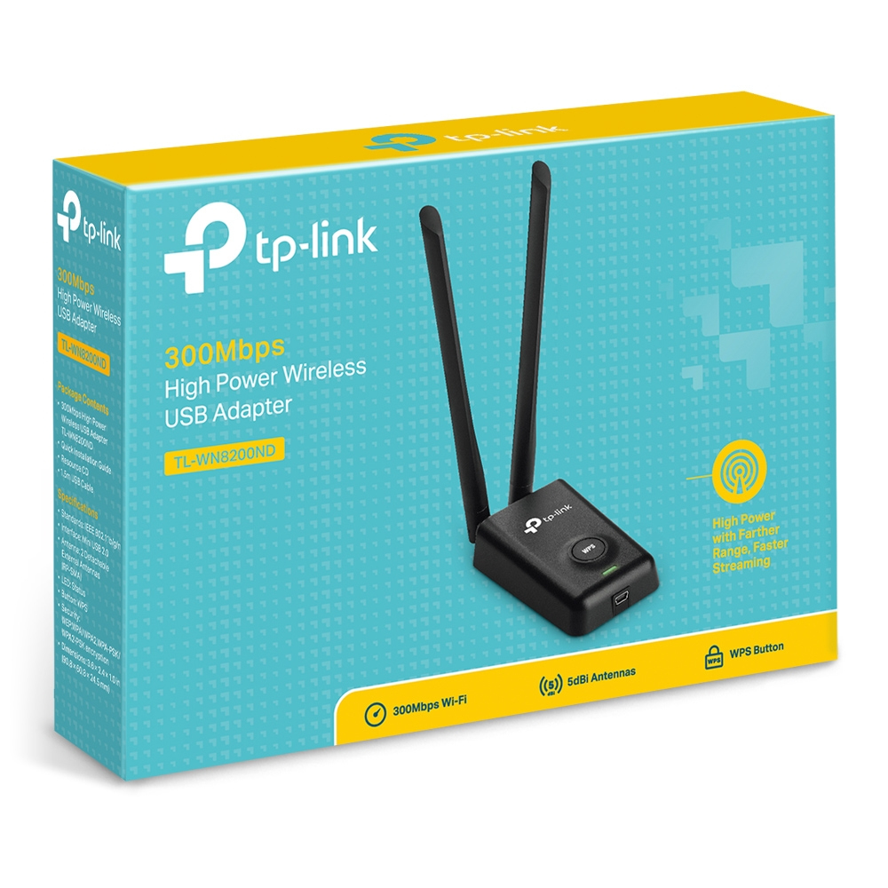 Adaptador de Wi-Fi USB-A TP-Link TL-WN8200ND, 2 Antenas 2.4GHz 300Mbps, 5dBi - imagen 4
