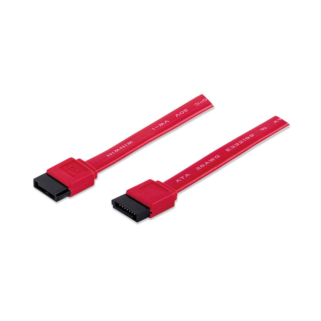 Cable de Datos SATA Manhattan 340700, Macho a Macho 50cm, SATA III 6Gbps, Color Rojo - imagen 1