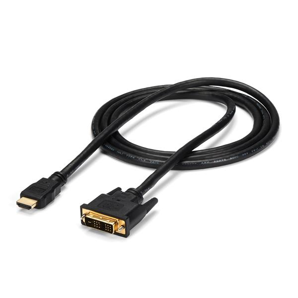 Cable Adaptador de Video 1.8m HDMI a DVI-D (18+1) Startech HDMIDVIMM6, Hasta 1080p, Bidireccional, Color Negro - imagen 2