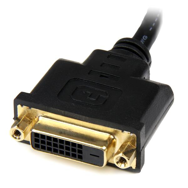 Cable Adaptador de Video 20cm HDMI a DVI-D Startech HDDVIMF8IN, Hasta 1920x1200, Color Negro - imagen 3
