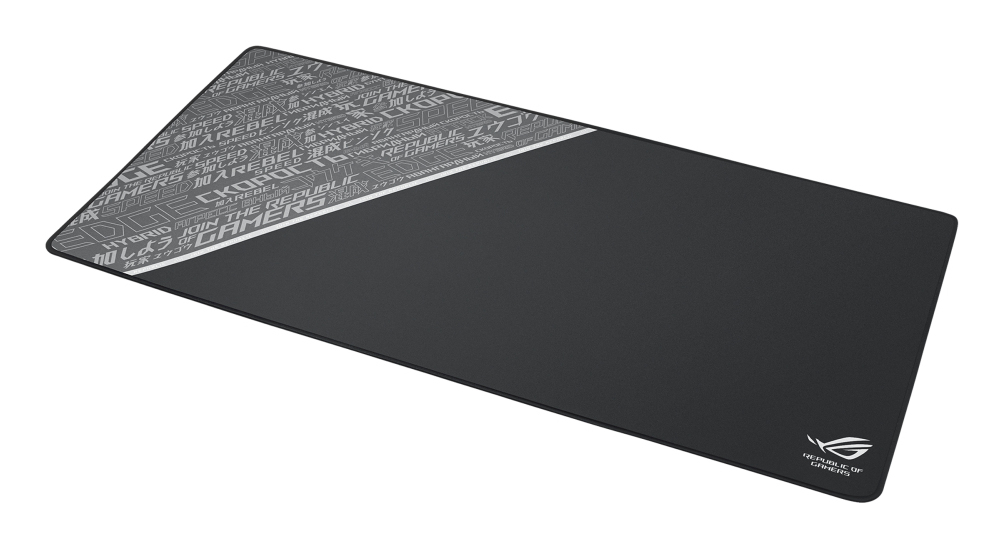 Mousepad Asus ROG Sheath BLK, Tela + Goma, 90cm x 44cm x 3mm, Bordes Cosidos, Color Negro/Gris - imagen 2