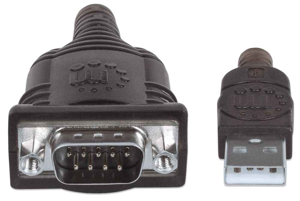 Convertidor USB-A 2.0 a Serial DB9 Manhattan 151849, 1.8m, Plateado - imagen 3