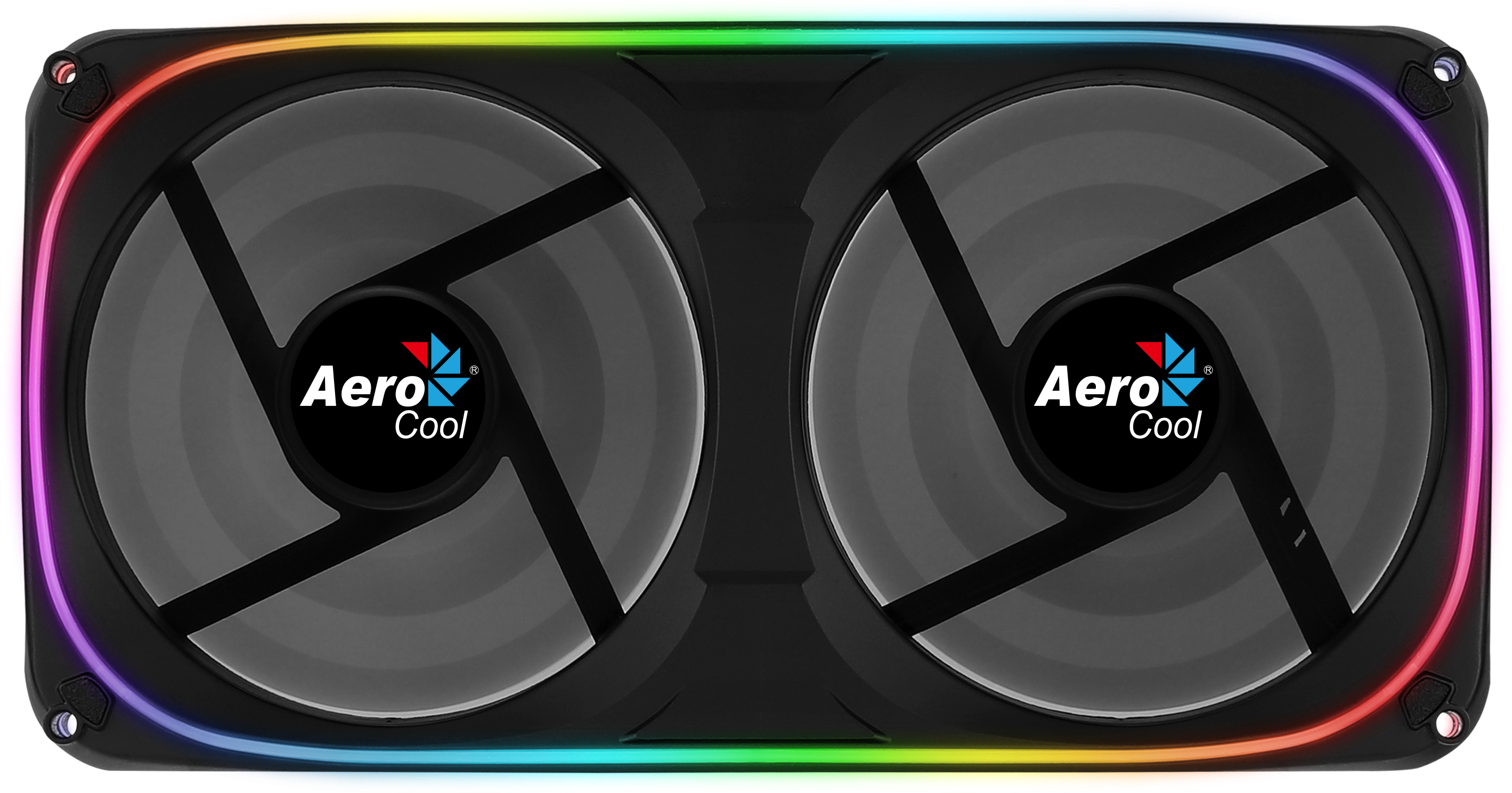 Kit de 2 Ventiladores 120mm Aerocool Astro 24, 1000 RPM, ARGB, 1 sola pieza, Color Negro - imagen 2