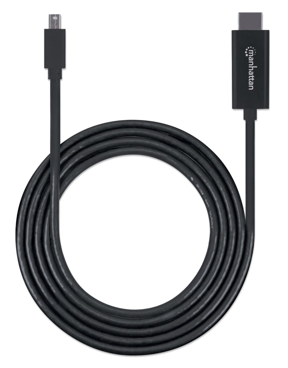 Cable Adaptador de Video 1.8m Mini DisplayPort a HDMI Manhattan 153232, 1080p 60Hz, Color Negro - imagen 4