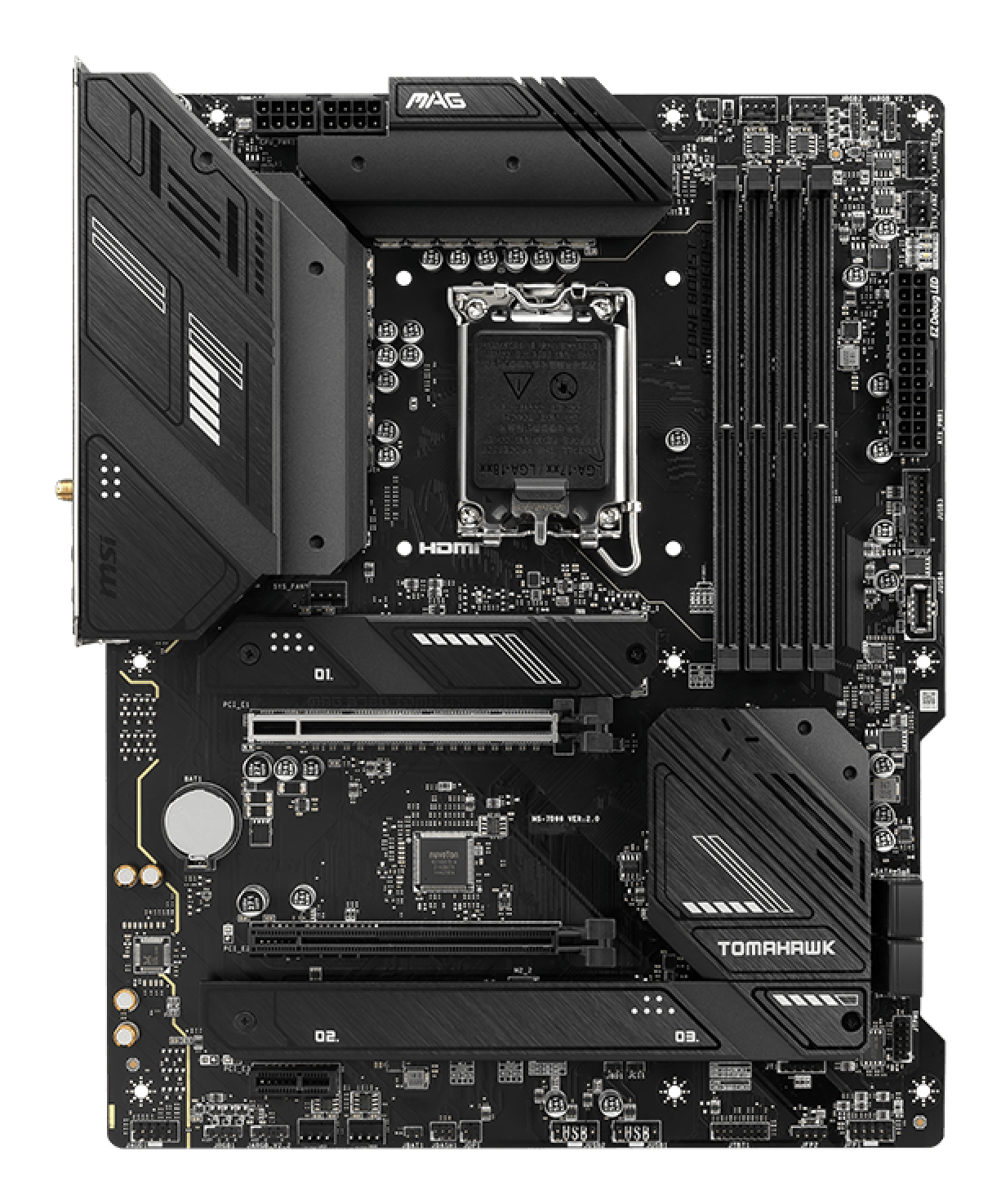 MotherBoard LGA1700 ATX MSI MAG B760 TOMAHAWK WIFI, 256GB RAM DDR5 Max, 3 M.2 PCIE 4, Wi-Fi 6E + BT 5.3